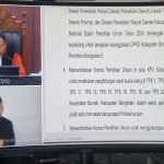Ketua MK Suhartoyo saat membacakan amar putusan hasil sidang sengketa perselisihan hasil pemilihan umum (PHPU).