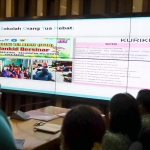 Paparan tentang pelaksanaan PHBS di Kelurahan Bandar Kidul yang dilaksanakan secara daring. Foto: Ist.