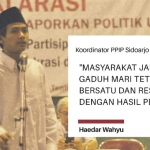 Haedar Wahyu, Koordinator Pemantau Pemilu Independent PMII (PPIP).