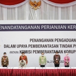 Penandatanganan PKS dilakukan oleh Direktur Utama PT Jasa Marga (Persero) Tbk Subakti Syukur dengan Deputi Bidang Informasi dan Data KPK Mochamad Hadiyana, Selasa (2/3/2021). (foto: ist)