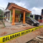 Keadaan sebuah rumah yang porak poranda akibat ledakan LPG di Sumolawang Kidul, Desa Sumolawang, Kecamatan Puri, Kabupaten Mojokerto.