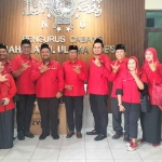 Ketua PDIP Gresik Fandi Akhmad Yani bersama jajaran pengurus saat silaturahmi ke PCNU. (Ist)