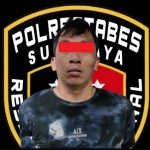 Pelaku berinisial MJIR (36) warga Sidotopo Wetan, Surabaya saat ditangkap Reskrim Polrestabes Surabaya.