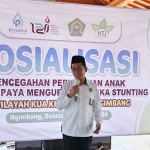 Kasi Bimas Islam Kemenag Lamongan, Imam Hambali, saat memberi sambutan. 