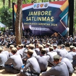 Jambore Satlinmas dan Apel Siaga di Bumi Perkemahan Bedengan, Desa Selorejo, Kecamatan Dau, Kabupaten Malang.