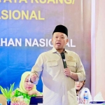 Menteri ATR/BPN, Nusron Wahid, saat memberi sambutan.