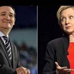Ted Cruz dan Hillary Clinton. Foto: liputan6.com