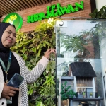 Nafidatur Rosidah, Sales Koordinator The Hermawan Village, saat menunjukkan model rumah dari cluster Cluster Omar Resort. Foto: Muji Harjita/BANGSAONLINE