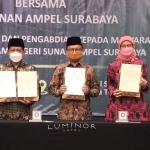 Kementerian Ketenagakerjaan Indonesia menggelar MoU dengan Uinsa Surabaya. Penandatanganan nota kesepahaman ini digelar di Hotel Luminor Sidoarjo, Kamis (1/4/2021). (foto: ist)