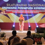 Gubernur Khofifah saat membuka Silaturahmi Nasional (Silatnas) OPK Tahun 2020 di The Singhasari Resort Kota Batu, Kamis (17/12/2020) malam. (foto: ist)