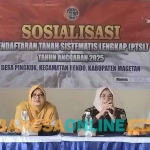 Sosialisasi PTSL yang digelar Pemerintah Desa Pingkuk, Kecamatan Bendo, Magetan. Foto: HENDRO SUHARTONO/BANGSAONLINE