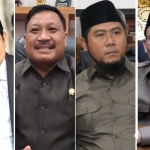 Dari kiri, empat calon pimpinan DPRD Gresik, M Syahrul Munir, Mujid Riduan, Lutfi Dawam, Ahmad Nurhamim. Foto: SYUHUD/ BO