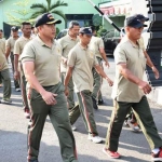 Komando Distrik Militer (Kodim) 0803/Madiun menggelar kegiatan jalan sehat, Jumat (9/8/2019).