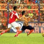 Persibo saat uji coba melawan Persewangi beberapa hari yang lalu. foto: eky nurhadi/ BANGSAONLINE