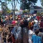 Ratusan warga Desa Banjar Talela saat demo ke Pemkab Sampang.