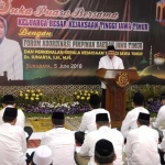 Gubernur Jatim H Soekarwo di acara buka puasa bersama keluarga besar Kejaksaan Tinggi Jatim, Selasa (5/6) tadi malam.