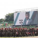 Presiden Jokowi saat menghadiri resepsi puncak peringatan Satu Abad NU.