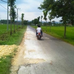 Salah satu titik jalan yang ditambal menggunakan pedel.