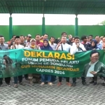Puluhan pelaku UMKM Jombang saat deklarasi dukungan untuk Muhaimin Iskandar sebagai Capres 2024.