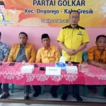 Ketua Golkar Gresik, Ahmad Nurhamim saat menyosialisasikan Pilbup dalam Muscamlub PK Golkar Driyorejo. foto: ist.
