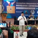 Ketua KPU Sidoarjo, M Iskak, saat memberi pemaparan dalam Sarasehan Menyambut Pemilu 2024 Bersama Generasi Penentu. Foto: Ist