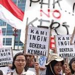 Demo buruh menolak PHK. Foto: indonesianreview.com