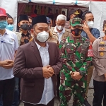 Bupati Gresik Fandi Akhmad Yani memberikan sambutan saat launching Posko Darurat Covid-19 di Kecamatan Kebomas.