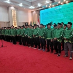 Sekjen PP Pergunu Dr Aris Adi Leksono melantik Pengurus Wilayah Persatuan Guru Nahdlatul Ulama (PW Pergunu) Banten di Aula Pendopo Gubernur Banten,  Rabu (24/9/2025). Foto: bangsaonline