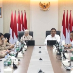 Jajaran Kementerian ATR/BPN saat menerima kunjungan dari Pemerintah Malaysia.
