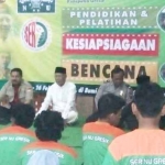 BPBD Pemkab Gresik ketika sosialisasi tanggap bencana kepada SER NU. foto: syuhud/ bangsaonline