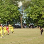 Pertandingan Blitar Poetra melawan Persemag di stadion Lanud Iswahyudi Magetan.
