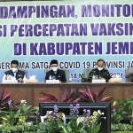 Pemkab Jember melalui Dinkes menggelar acara Pendampingan, Monitoring dan Evaluasi Percepatan Vaksinasi Kabupaten Jember bersama Dinkes Provinsi Jawa Timur.