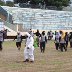 Simulasi pengamanan kota digelar di Stadion Notohadinegoro Jember. (foto: ist).