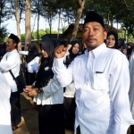 Wakil Ketua PCNU Kabupaten Tuban, Khoirul Huda, saat peringatan Hari Santri di Tuban.
