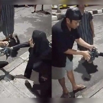 Fahror Rosi warga Dusun Nagasari, Desa Palengaan Laok, Pamekasan, dengan temannya Nur Ubaidillah, warga Surabaya, usai dibegal di kawasan Jalan Kedung Cowek, Surabaya.