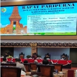 Rapat paripurna yang digelar DPRD Kabupaten Mojokerto.