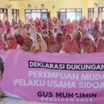 Perempuan Muda  Pelaku Usaha Sidoarjo deklarasi mendukung Gus Muhaimin Capres 2024, Jumat (16/6/2023). Foto: ist