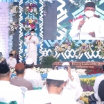 Wali Kota Pasuruan, Saifullah Yusuf (Gus Ipul) menyampaikan sambutan saat haul ke-40 KH Abdul Hamid.