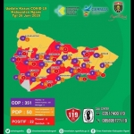 Peta sebaran Covid-19 di Kabupaten Ngawi per 26 Juni 2020.
