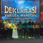 Wali Kota Kediri saat menghadiri deklarasi Yakuza Maneges. Foto: MUJI HARJITA/BANGSAONLINE