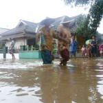 Kondisi genangan banjir di salah satu titik Kecamatan Bangilan.