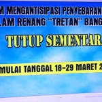 Pengumuman kolam renang Tretan ditutup sementara.