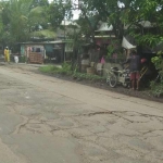 Jalan Harun Thohir yang dibiarkan rusak. foto: Syuhud/ bangsaonline.com