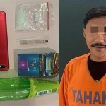Satu dari dua kurir sabu yang diamankan Polresta Sidoarjo.
