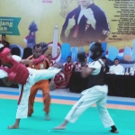 Atlet tarung derajat dari Kota Batu saat berlaga di Porprov IX Jatim 2025.