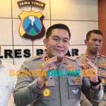 Kapolres Blitar, AKBP Arif Fazlurrahman, saat memberi keterangan ke awak media terkait larangan sound horeg. Foto: AKINA NUR ALANA/BANGSAONLINE