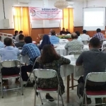 Suasana sosialisasi penataan Dapil di Hotel Permata.