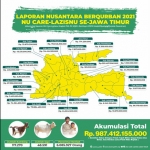 Peta sebaran program Nusantara Berqurban 2021 NU care LAZISNU Jatim.
