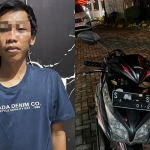 Pelaku AS saat diamankan. Foto kanan, barang bukti motor hasil curian. Foto: Ist.