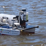 Kapal Nala Ares dari Tim Barunastra ITS saat berlaga dan mampu meraih gelar juara di ajang International Roboboat Competition (IRC) 2025, Florida, Amerika Serikat. (Ist)